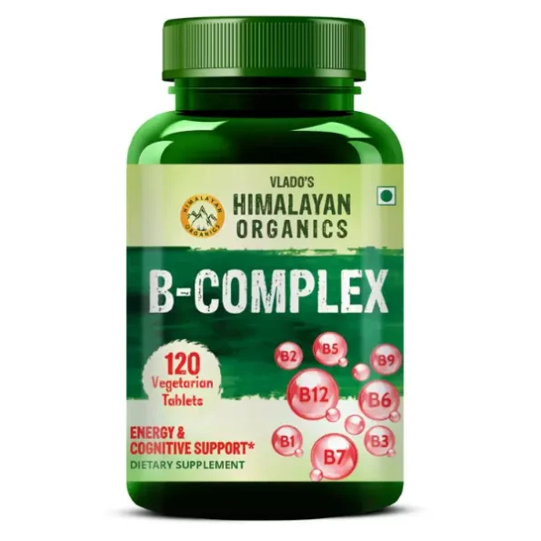 Vlado's Himalayan Organics B, Complex Supplement to Support Cognitive Health, 120 Veg Tablets, HO_Bcomplex_Tablets-1.webp, HO Bcomplex Tablets 1