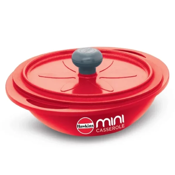 Hawkins Aluminium 0.75 liter Mini Casserole with Lid, Round Series Die-Cast Pan for Cooking, Reheating, Serving and Storing, Red (Mcrr75), Herbkart8t761eu1he1R9L.webp, Herbkart8t761eu1he1R9L
