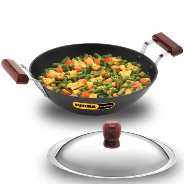 Hawkins Futura 2.5 Litre Deep Fry Pan, Non Stick Kadai with Stainless Steel Lid available on Herbkart