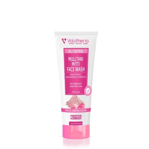 Volamena Mulltani Mitti Face wash with Mulltani Mitti, Egyptian Rose, Niacinamide & Walnut 100 ml available on Herbkart