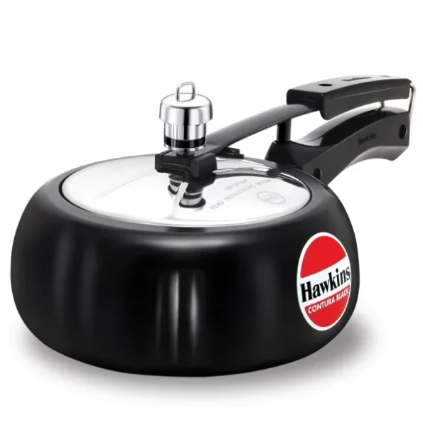 Hawkins 2 Litre Contura Black Pressure Cooker, Hard Anodised Inner Lid Cooker, Black (CB20) available on Herbkart