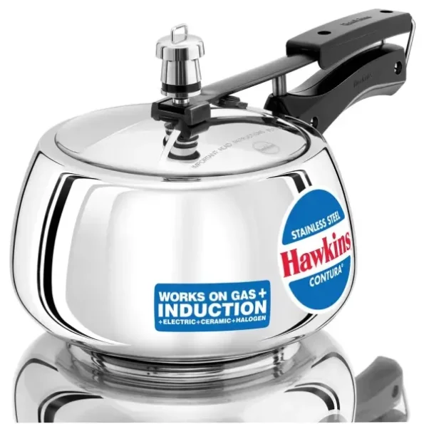 Hawkins Stainless Steel Contura 3 Litre Inner Lid Pressure Cooker Induction Compatible available on Herbkart