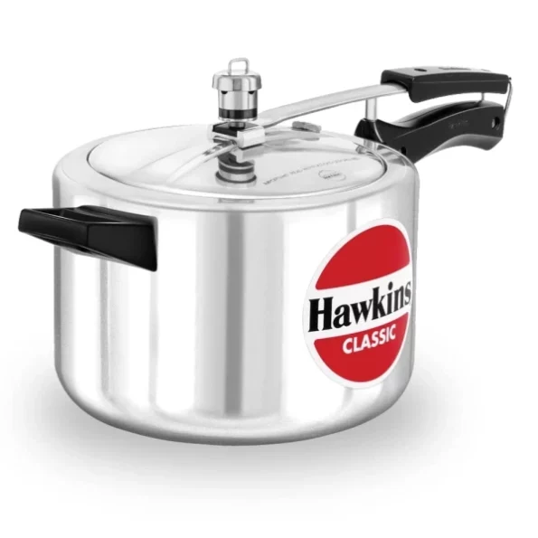 Hawkins Aluminium 5 Litre Classic Pressure Cooker, Best Inner Lid Cooker, Silver available on Herbkart