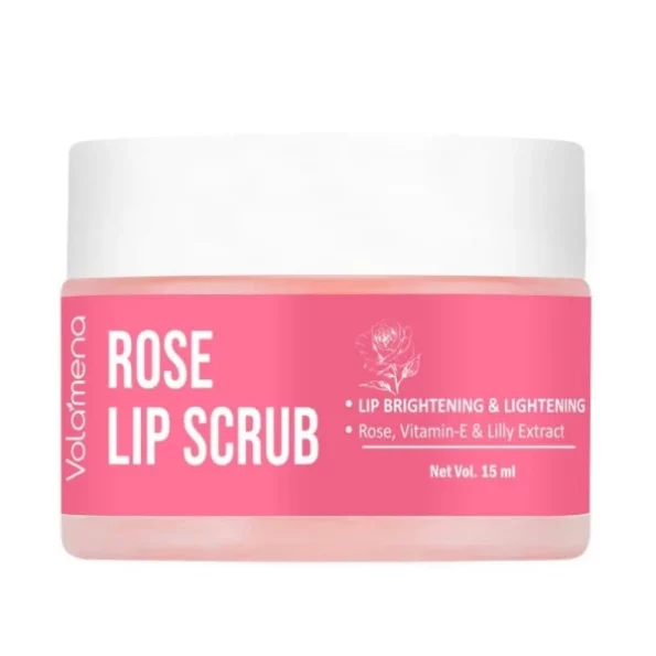 Volamena Rose & Vit-E Lip Scrub For Plumping Lips 15 ml available on Herbkart