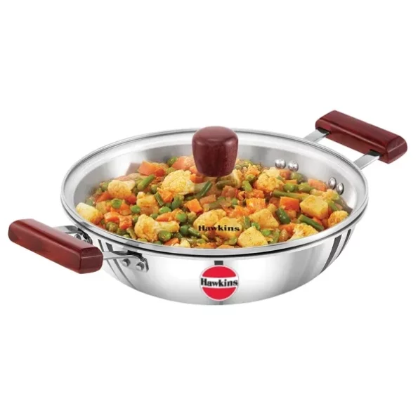 Hawkins 2.5 Litre Deep Fry Pan, Triply Stainless Steel Kadai with Glass Lid, Flat Bottom Induction Kadhai, Silver (SSD25G), Herbkart8t761KnyGwzASS.webp, Herbkart8t761KnyGwzASS