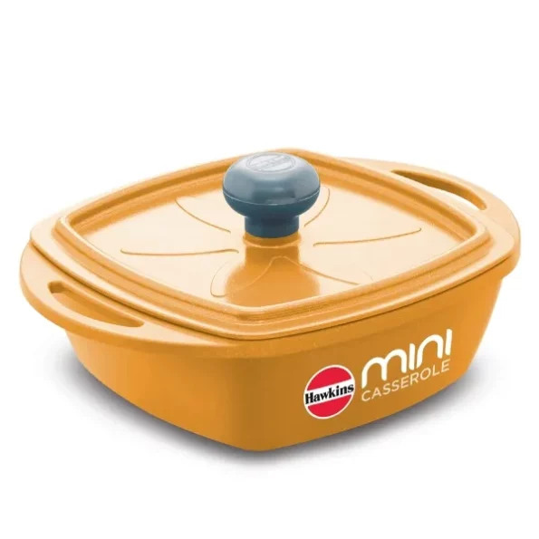 Hawkins Aluminium 0.75 liter Mini Casserole With Lid, Square Series Die-Cast Pan For Cooking, Reheating, Serving And Storing, Yellow (Mcsy75), Herbkart8t771ovqbTc0RL.webp, Herbkart8t771ovqbTc0RL