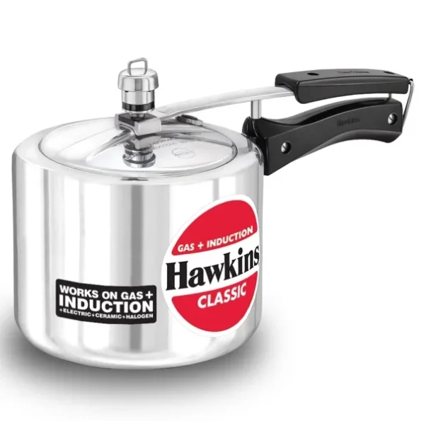 Hawkins Aluminium 3 Litre Classic Pressure Cooker,Induction Inner Lid Cooker,Silver available on Herbkart