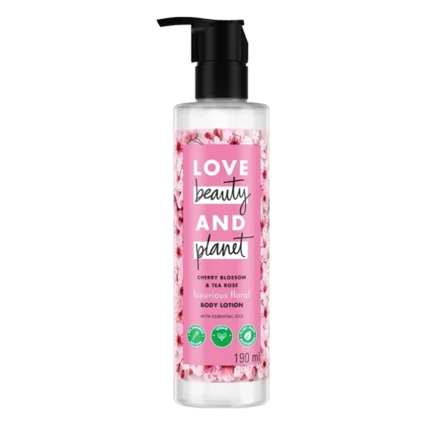 Love Beauty & Planet Cherry Blossom & Tea Rose Daily Moisturising Lotion, 190ml available on Herbkart