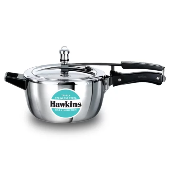 Hawkins 3.5 Litre Triply Stainless Steel Pressure Cooker, Inner Lid Cooker, Silver available on Herbkart