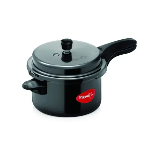 Pigeon Titanium Hard Anodized Aluminium Outer Lid Pressure Cooker - 5 Litres - Black available on Herbkart