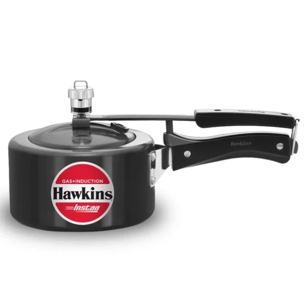 Hawkins 1.5 Litre Instaa Pressure Cooker, Induction Inner Lid Cooker, Tall Body Hard Anodised Cooker, Black available on Herbkart