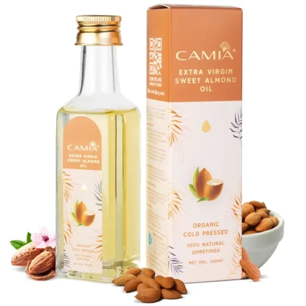 CAMIA Organic Sweet Almond Oil 100 ML available on Herbkart