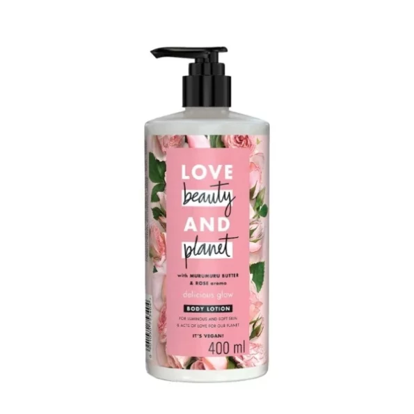 Love Beauty & Planet Natural Murumuru Butter & Rose Glow Body Lotion, 400 ml available on Herbkart