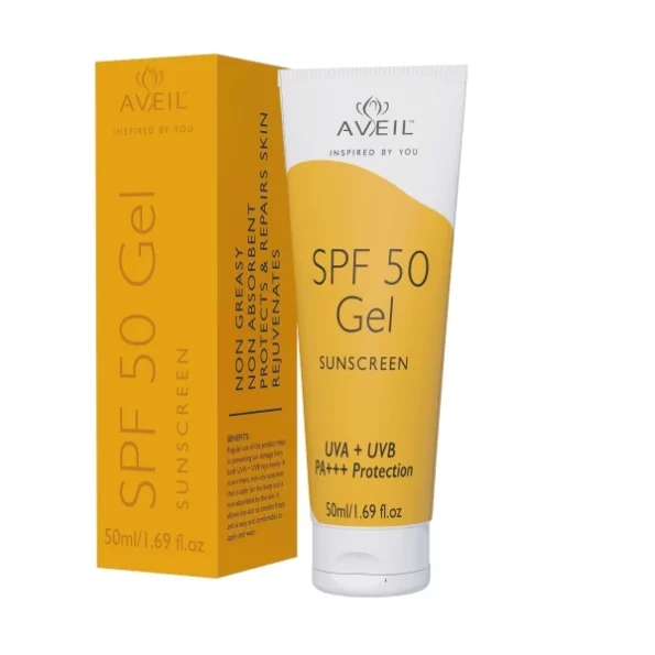 AVEIL Gel Sunscreen SPF 50, 50ml available on Herbkart