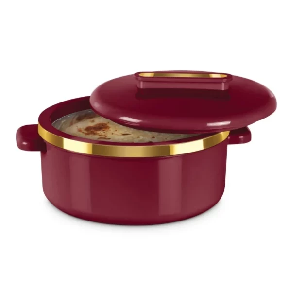 MILTON Curve 1500 Inner Stainless Steel Casserole, 1300 ml, Maroon available on Herbkart