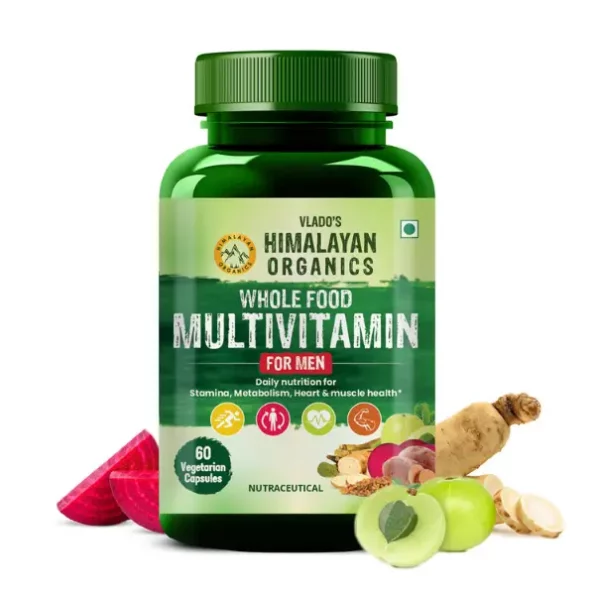 Vlado's Himalayan Organics Whole Food Multivitamin For Men, 60 Veg Capsules available on Herbkart