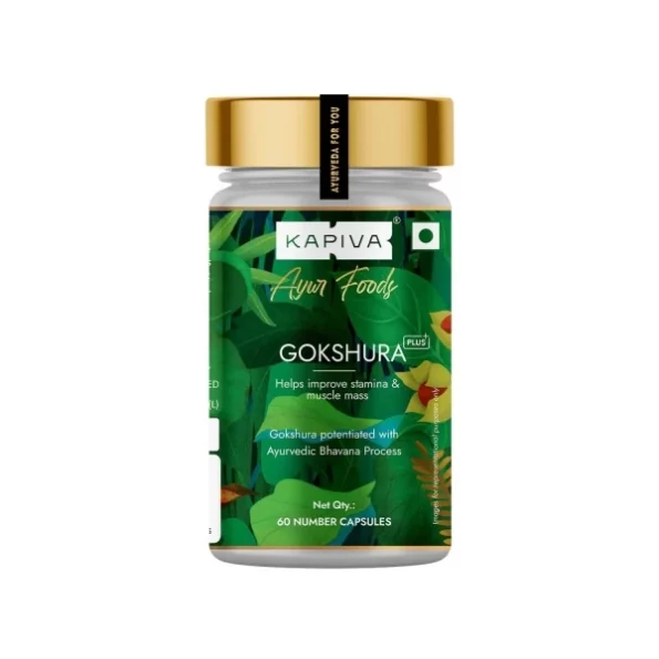 Kapiva Gokshura Capsules | 60 Caps, 500mg each | Promote Men's Health & Vitality | Herbkart available on Herbkart