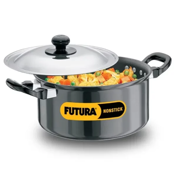 Hawkins Futura 3 Litre Cook n Serve Stewpot, Non Stick Pot with Stainless Steel Lid available on Herbkart