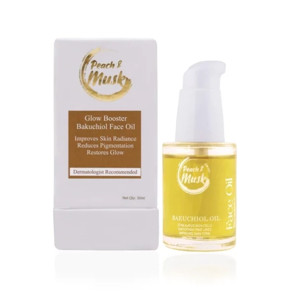 Peach and Musk Glow Booster Bakuchiol Face Oil 30ml available on Herbkart