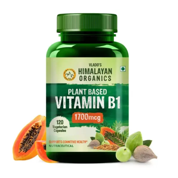 Vlado's Himalayan Organics Plant-Based Vitamin B1, Rich in Antioxidants, Supports Memory And Energy (120 Capsules), HO-PBVitaminB1-120Caps-1.webp, HO PBVitaminB1 120Caps 1