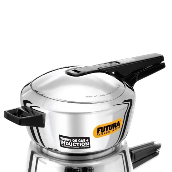 Hawkins Futura Stainless Steel 4L Pressure Cooker Induction Compatible available on Herbkart