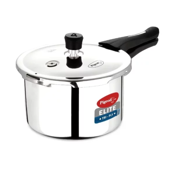 Pigeon Elite Shine 2 L Tri-Ply Body Outer Lid Pressure Cooker Induction and Gas Stove Compatible available on Herbkart