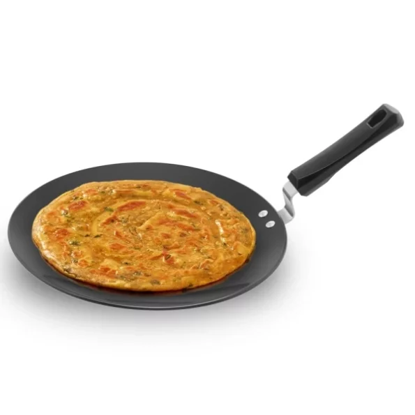 Hawkins Futura 30 cm Tava, Hard Anodised Tawa with Plastic Handle, Black (AT30P) available on Herbkart