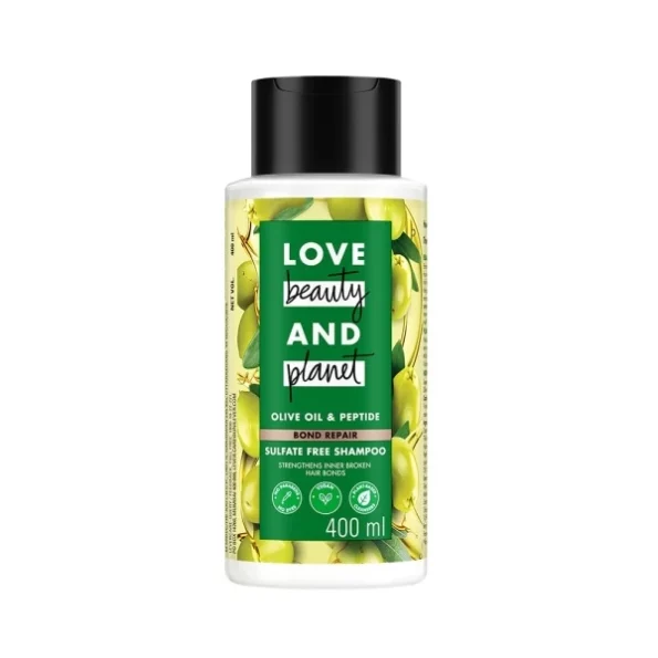 Love Beauty & Planet Olive Oil & Peptide Bond Repair Shampoo 400ml available on Herbkart