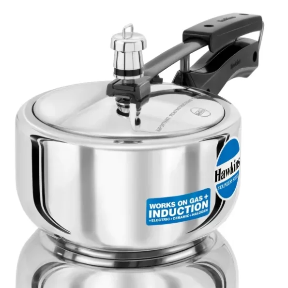 Hawkins 2 Litre Pressure Cooker, Stainless Steel Inner Lid Cooker, Induction Cooker, Small Cooker, Silver available on Herbkart