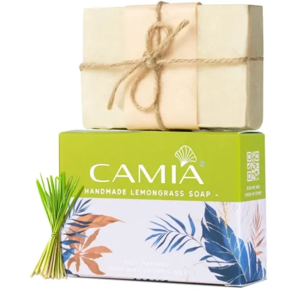 CAMIA - 100% Handmade Organic Lemongrass Soap | Natural Bath Soap, 125 Gm available on Herbkart