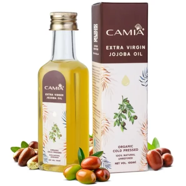 CAMIA Organic Cold Pressed Unrefined Jojoba Oil, 100 ML available on Herbkart