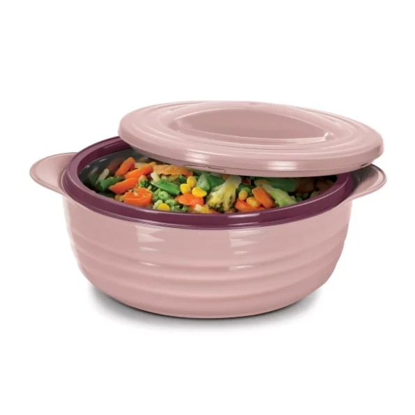 MILTON Aspire 1000 Serving Casserole, Double Walled Inner Stainless Steel, 725 ml, Cherry Pink available on Herbkart