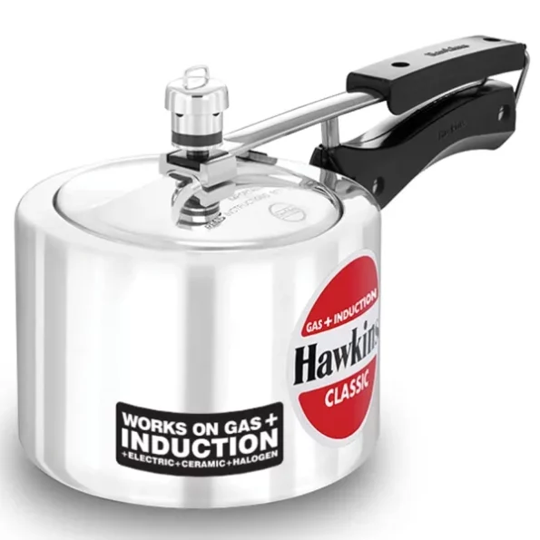 Hawkins Aluminium 2 Litre Classic Pressure Cooker, Tall Design, Induction Inner Lid Cooker, Silver available on Herbkart