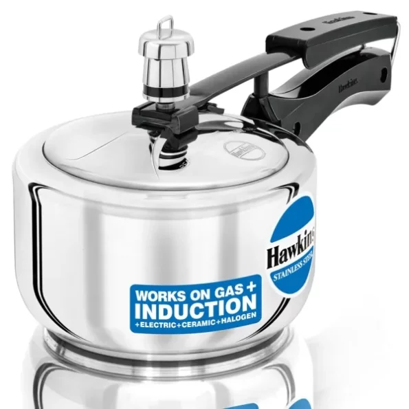 Hawkins 1.5 Litre Pressure Cooker, Stainless Steel Inner Lid Cooker, Silver available on Herbkart