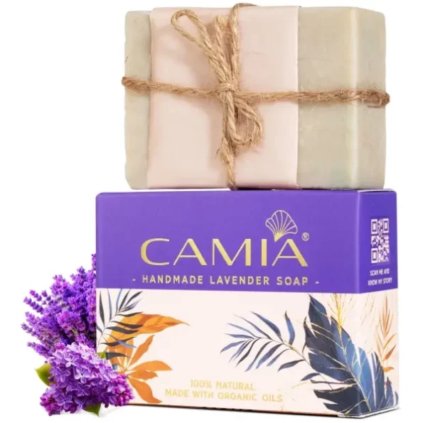 CAMIA - 100% Organic Handmade Lavender Soap For Bath, 125 Gm available on Herbkart