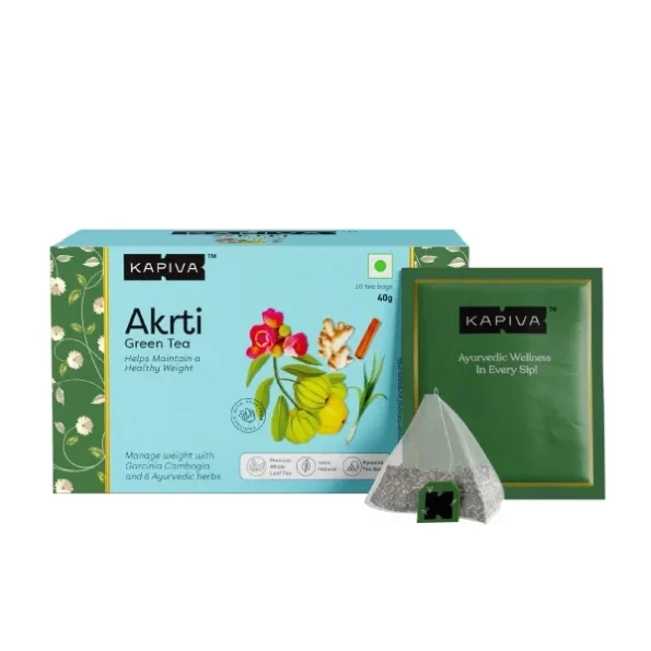 Kapiva Akrti Green Tea | 20 Tea Bags | Boost Metabolism & Energy | Herbkart available on Herbkart