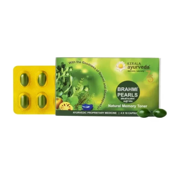 Kerala Ayurveda Brahmi Pearls for Overall Mental Wellness - 40 Capsules available on Herbkart