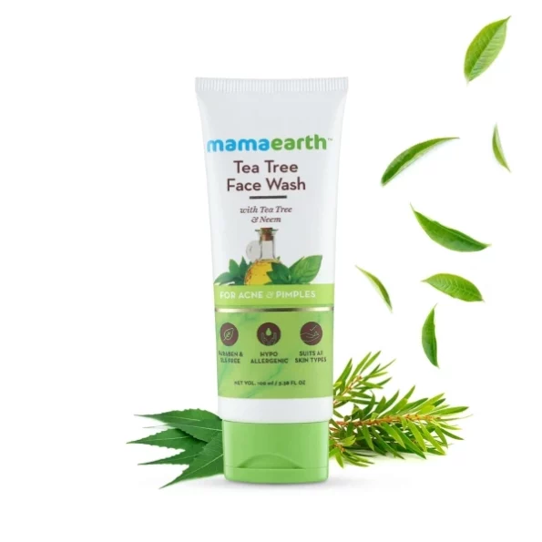 Mamaearth Tea Tree Natural Face Wash for Acne & Pimples Wash 100 ml - For Normal & Dry Skin, Herbkart8t771T3R2bPSLL.webp, Herbkart8t771T3R2bPSLL