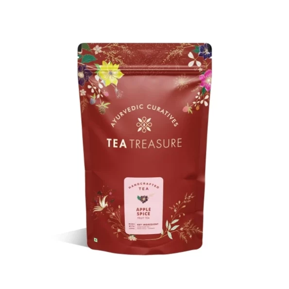 Tea Treasure Blend of Ceylon Cinnamon, Long, Ginger, Assam Leaf, Dehydrated Apple Spice Fruit Tea, 50 g available on Herbkart