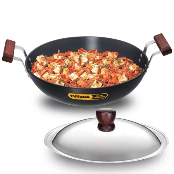 Hawkins Futura 4 Litre Deep Fry Pan, Hard Anodised Kadai with Stainless Steel Lid, Round Bottom Kadhai, Big Kadai, Black (AK40S), Herbkart8t761aNNJN0U3S.webp, Herbkart8t761aNNJN0U3S