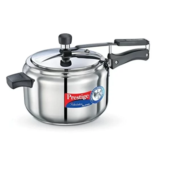Prestige 5 Litres Nakshatra Alpha Induction Base Inner Lid Stainless Steel Pressure Cooker |Silver | Metallic Safety Plug | Durable Handles | Pressure Regulator, Herbkart8t761O2H5nfzWL.webp, Herbkart8t761O2H5nfzWL