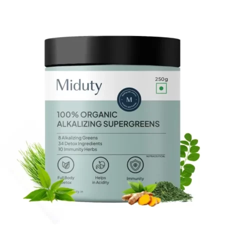 Miduty Palak Notes 100% Organic Super Greens Powder - 250 Grams