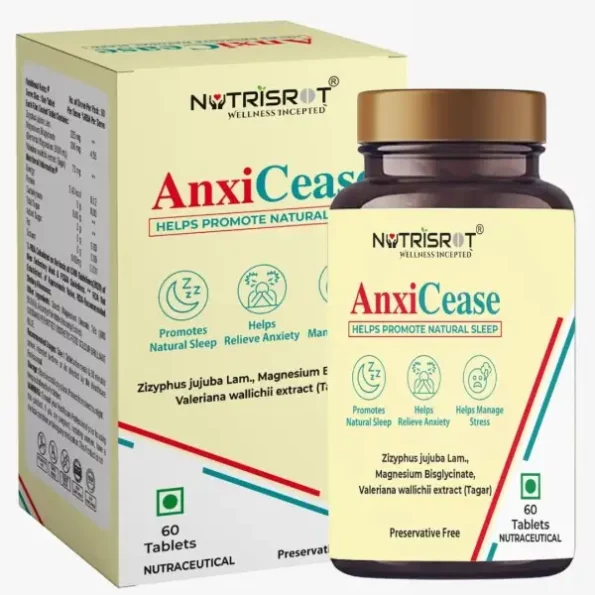 NUTRISROT Anxicease Natural Sleep Supplement (60 Tablets) available on Herbkart