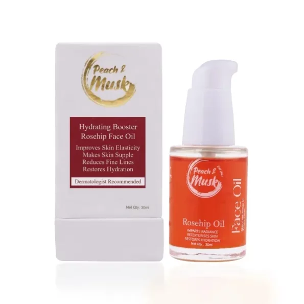 Peach and Musk Hydrating Booster Rosehip Face Oil 30ml available on Herbkart