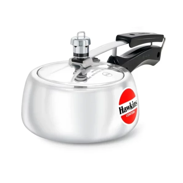 Hawkins Aluminium 1.5 Litre Contura Pressure Cooker, Handi Inner Lid Cooker, Silver available on Herbkart