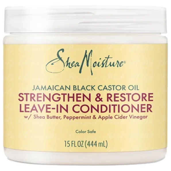 Shea Moisture Strengthen Grow & Restore Leave In Conditioner for oily hair, 454g available on Herbkart