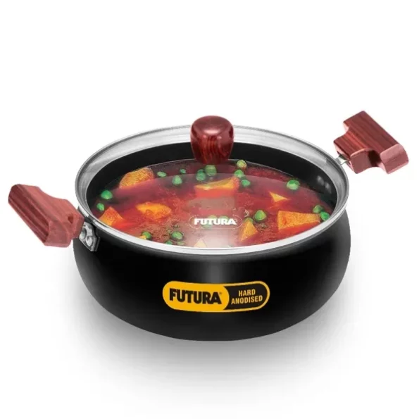 Hawkins Futura 3 Litre Cook n Serve Handi, Hard Anodised Biryani Handi with Glass Lid available on Herbkart