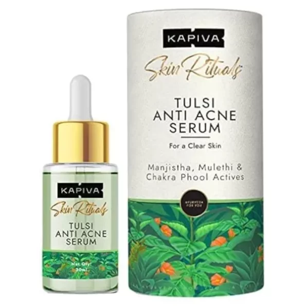 Kapiva Tulsi Anti-Acne Serum | 30ml | Reduce Acne & Prevent Breakouts | Herbkart available on Herbkart