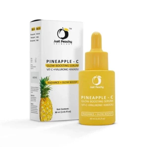 Just Peachy Pineapple-C Glow Boosting Serum With Vitamin C, Hyaluronic And Kakadu 30 Ml available on Herbkart