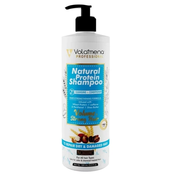 Volamena Natural Protein 2 in 1 Hair Shampoo For Hair Fall Control 500 ml available on Herbkart